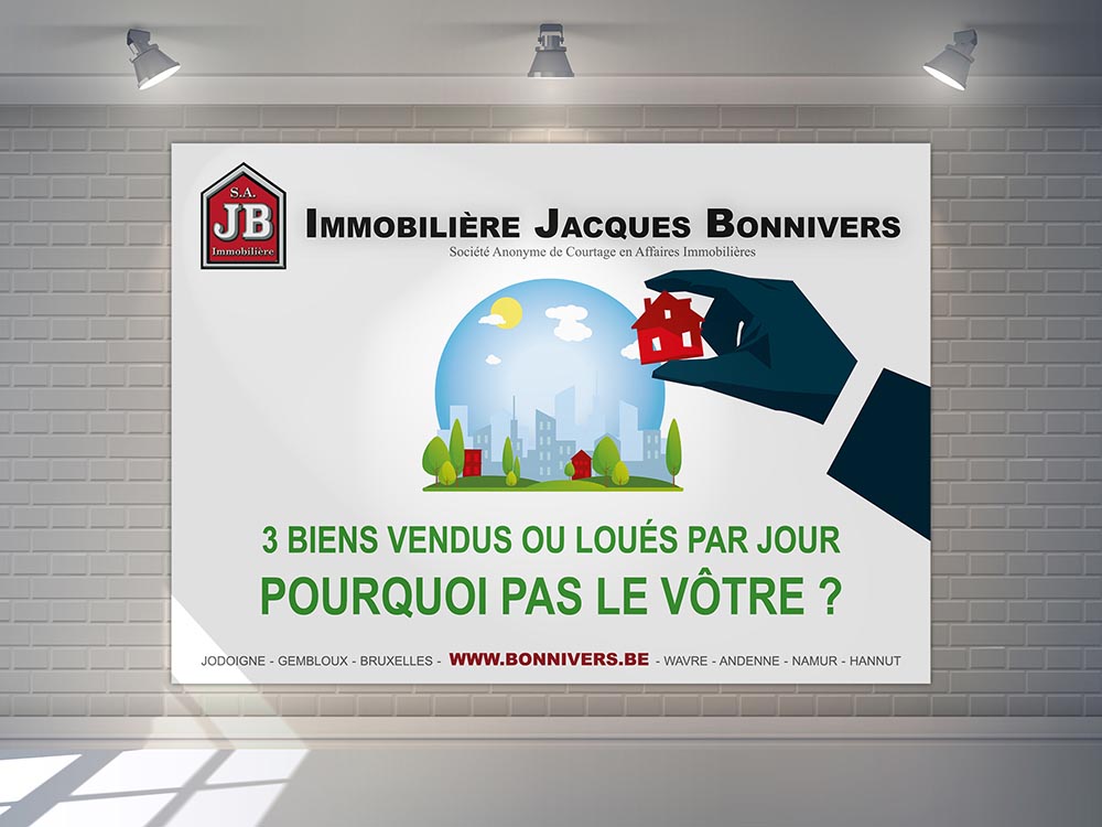 Réalisation panneau pour l'Immobilière Jacques Bonnivers