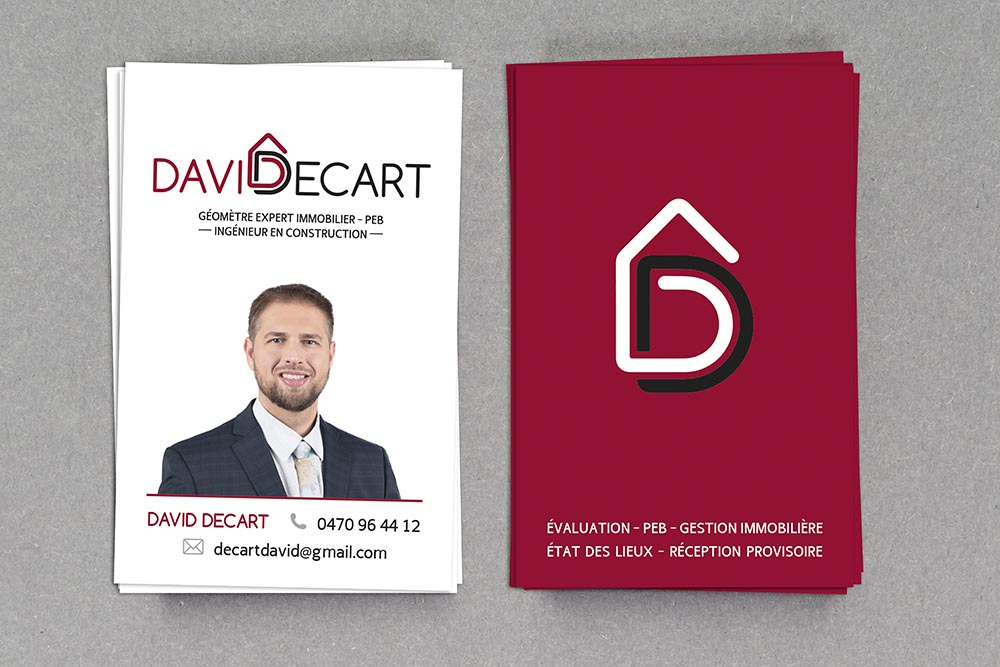 Réalisation logo et carte de visite pour David Decart - Géomètre expert immobilier